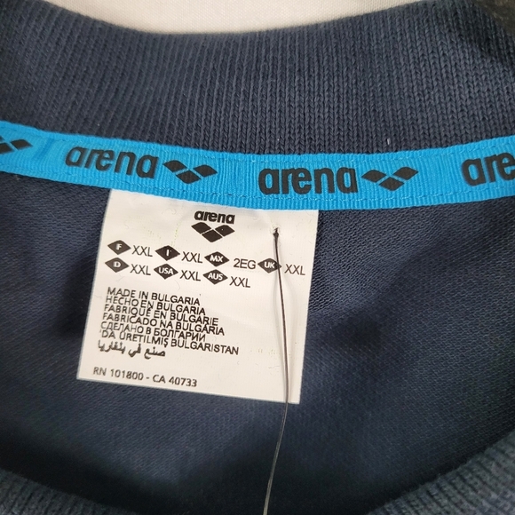 Arena Men's Team Polo Shirt Navy Blue Size XXL 2XL Cotton New With Tags - Picture 5 of 5
